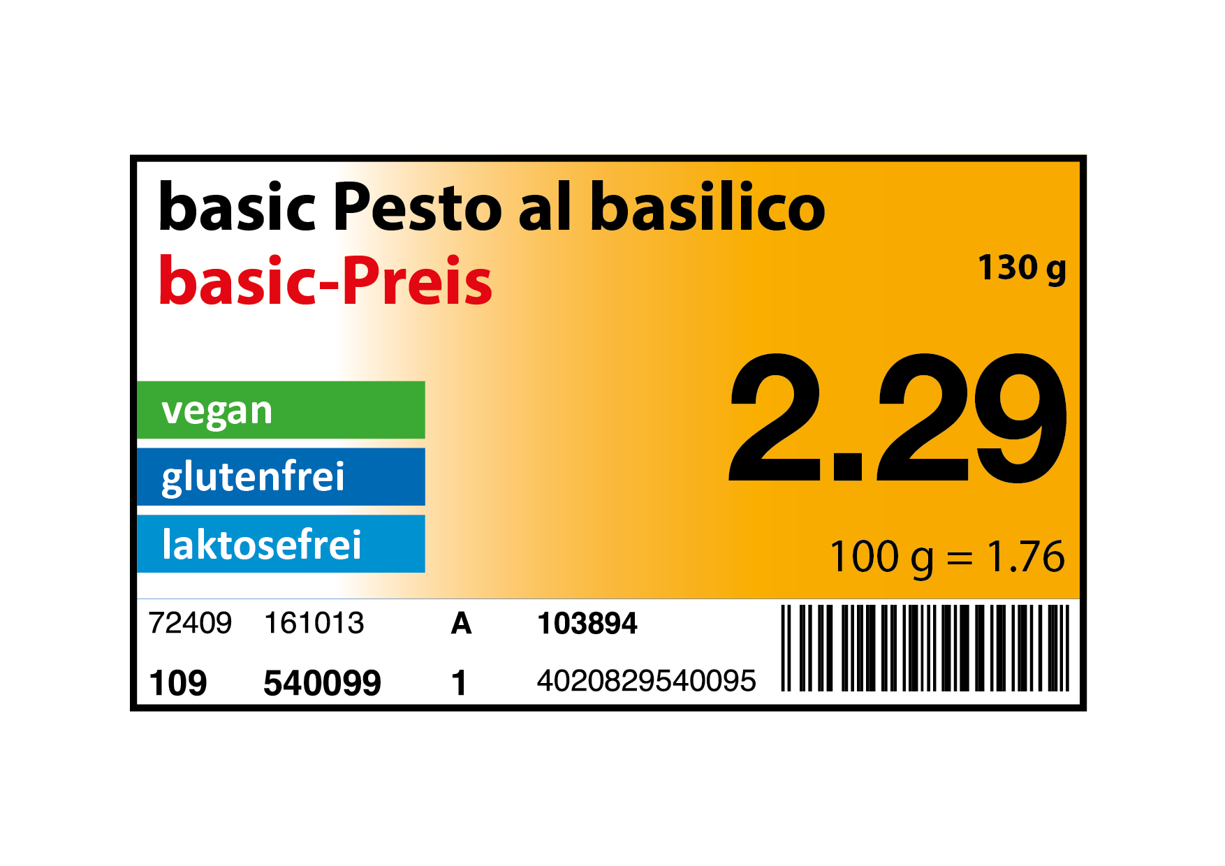 Preisetikett basic Pesto